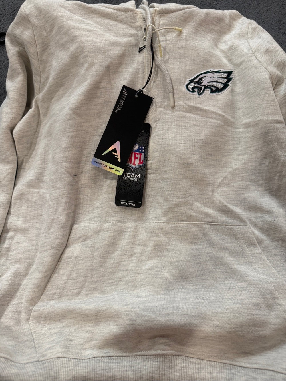 Antigua Philadelphia Eagles 1/2 Zip Front Pocket Hoodie NWT - Picture 1 of 3